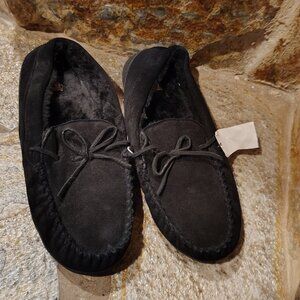 Route 66 Men's Black Moccasin Slippers Size 12 NWT